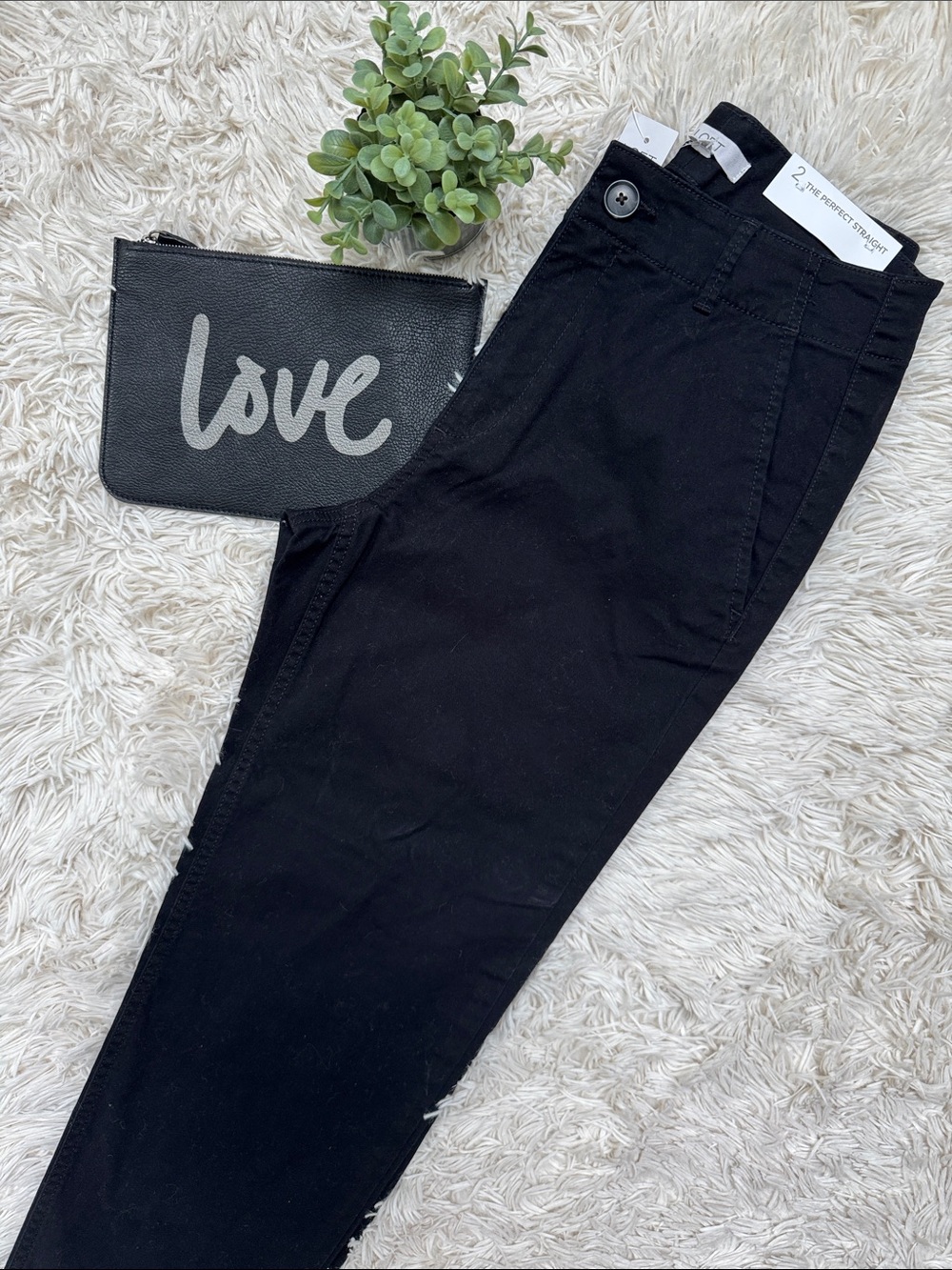 Loft The Perfect Straight Tailored Crop Pants 💗 Black - Picture 2 of 12